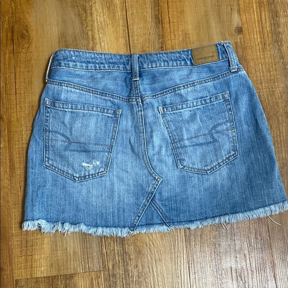 American eagle button fly Denim Blue mini Skirt size 8 - Picture 3 of 8